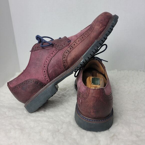 Cole Haan Grand Os Mens Size 9.5 Leather Oxford  C20234 Wingtip Burgendy Shoes - Picture 8 of 10